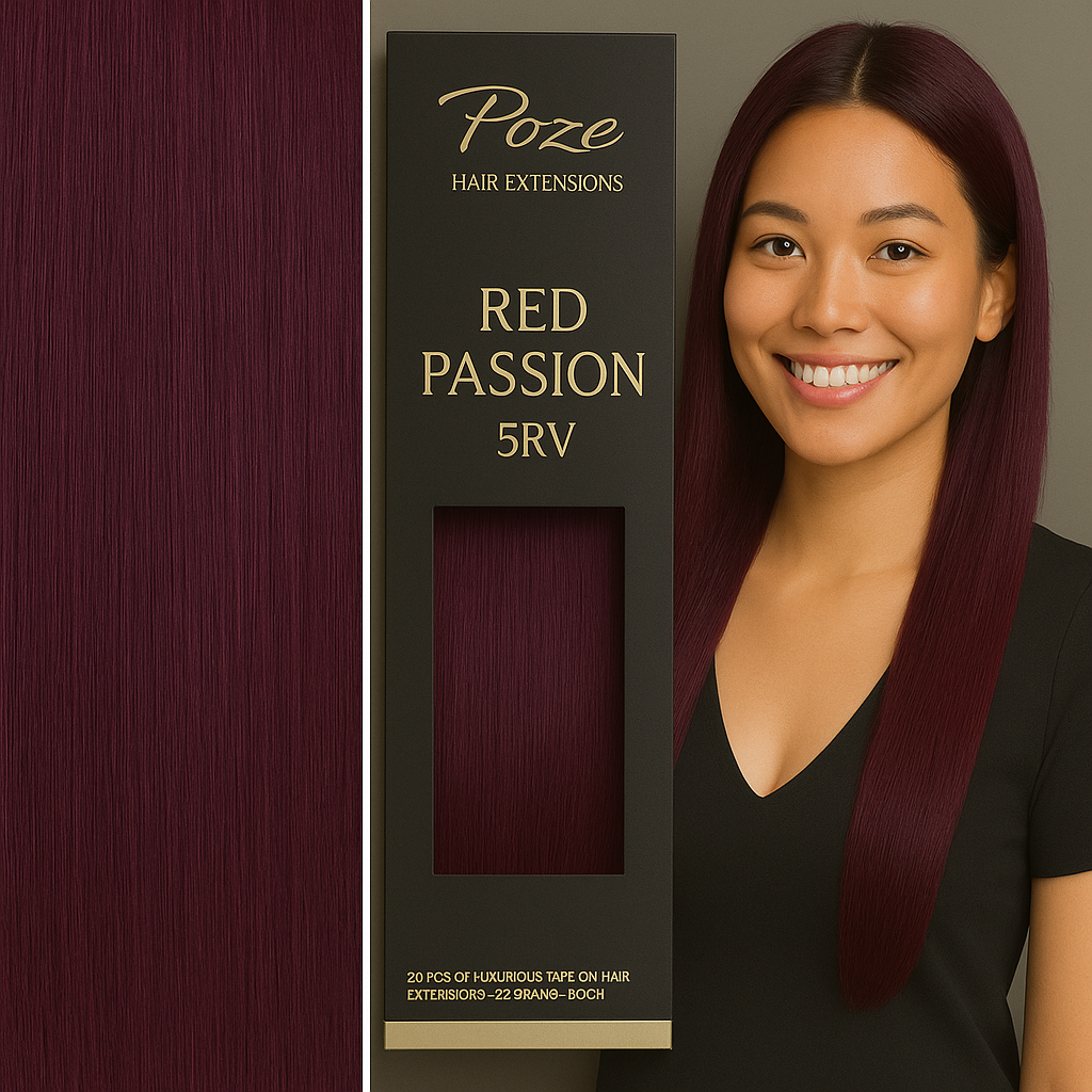 Tape On Hair Extensions Standard - 5RV Red Passion